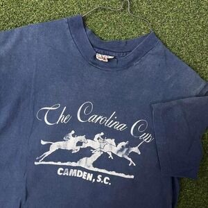 Vintage 70s‎ Hanes Beefy The Carolina Cup Camden S.C. Horse Racing Tee Shirt